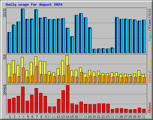 Daily usage for August 2024
